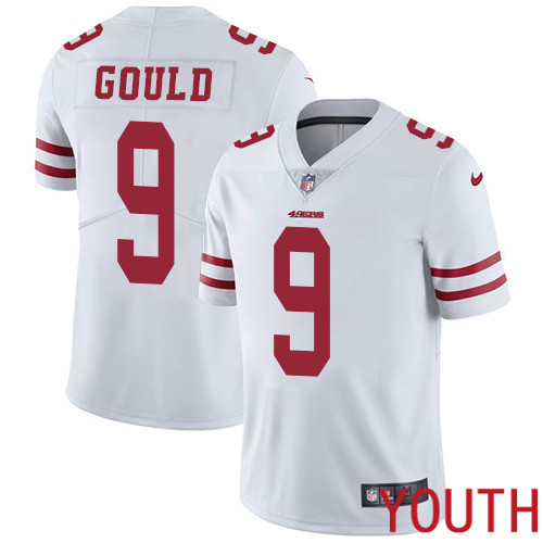 San Francisco 49ers Limited White Youth Robbie Gould Road NFL Jersey #9 Vapor Untouchable->youth nfl jersey->Youth Jersey